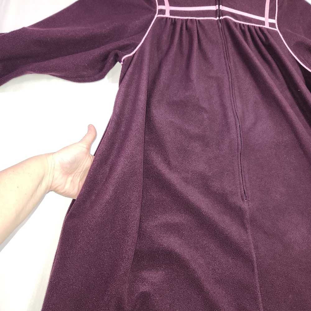 💜Purple Women's Robe Half Zip Snuggly Warm - See Pictures For Measurements - Picture 9 of 9